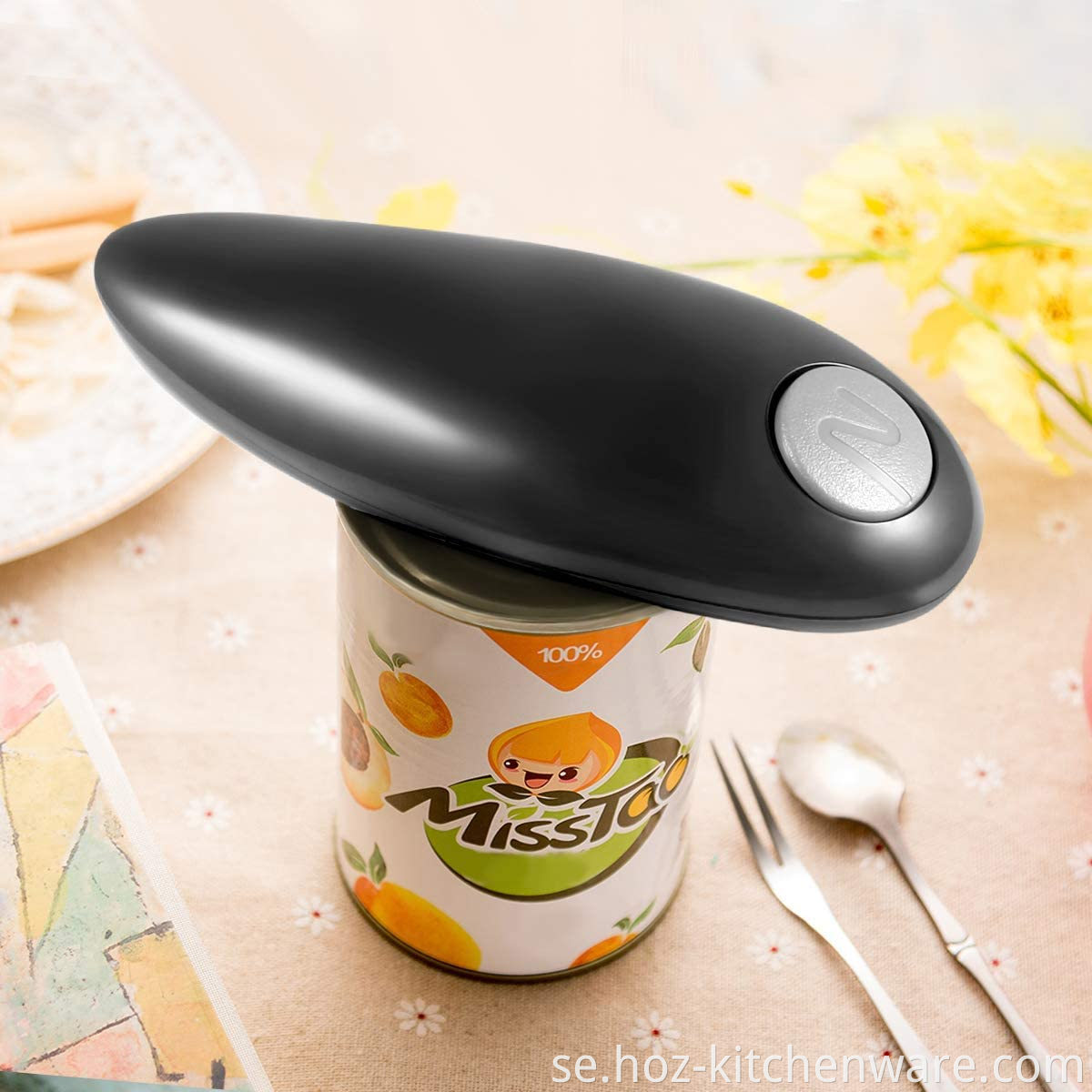 Electric Can Opener, Restaurant Can Opener Automatic, Smooth Edge Automatic Electric Can Opener
